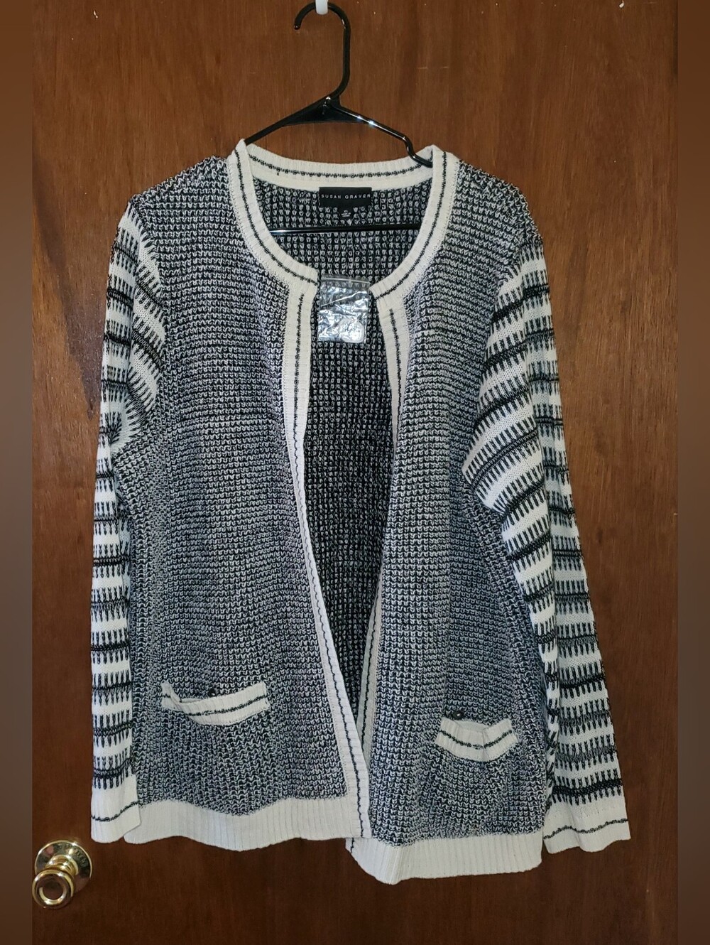 NWT Susan Graver Open-Front Knit Cardigan Sweater Jacket Sz Xl